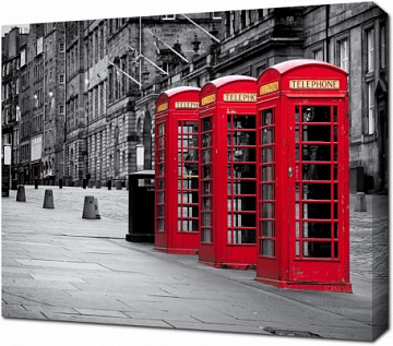 Красные телефонные будки в Эдинбурге, Шотландия