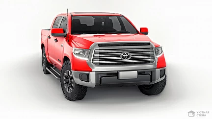 Toyota Tundra красный пикап на белом фоне