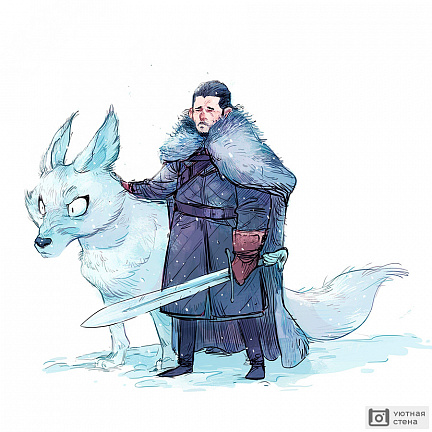 Джон Сноу и его Белый волк