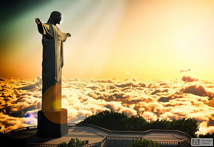 Знаменитая статуя Христа-Искупителя в Рио-де-Жанейро, Бразилия
