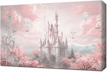 Волшебный розовый замок