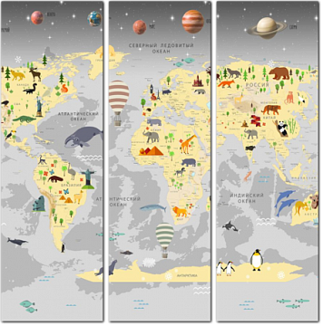 Детская карта с планетами