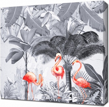 Тропическая композиция с фламинго