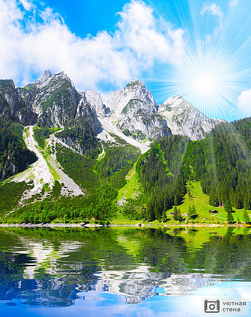 Фотообои Альпийское горное озеро в Зальцкаммергуте, Австрия