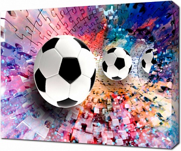 3D футбольный мяч и пазлы