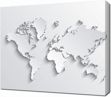 3Д карта мира в серых тонах