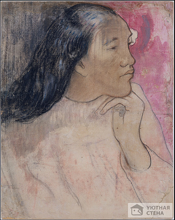 Поль Гоген - Таитянка с цветком в волосах