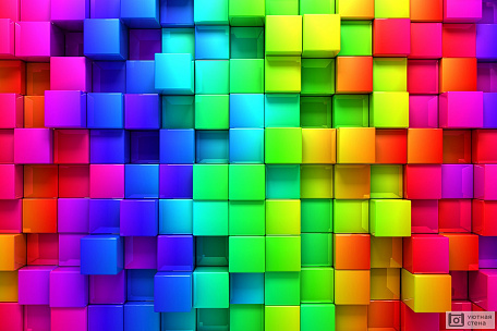 Фон с цветными 3D кубиками