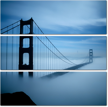 Мост Золотые ворота в синем тумане, Сан-Франциско, США