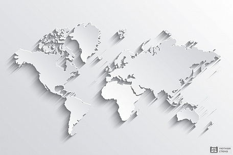 3Д карта мира в серых тонах