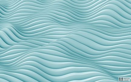 Голубой 3D фон с волнами