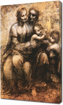 Леонардо да Винчи - Мадонна с Младенцем со Святой Анной и маленьким Иоанном Крестителем