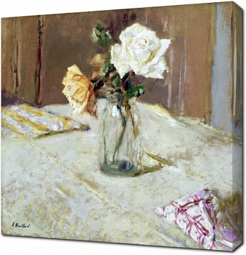 Эдуард Вюйар — Розы в стеклянной вазе