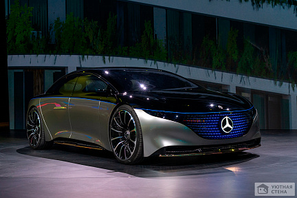 Серебряный Mercedes-Benz Vision EQS, электрический концепт-кар