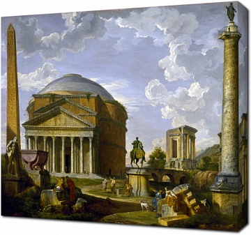 Джованни Паоло Панини — Вид пантеона и других памятников Древнего Рима