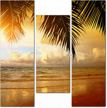Закат на пляже Карибского моря