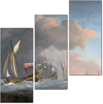 Виллем ван де Вельде младший — Английские королевские яхты в море при сильном ветре
