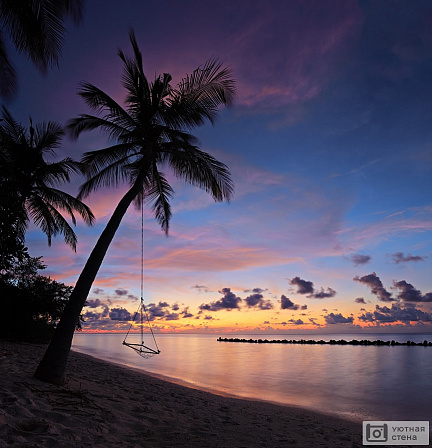 Пляж на закате. Куреду. Мальдивы