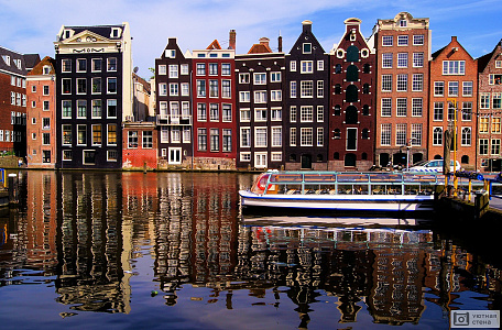 Фотообои Разноцветные дома Амстердама. Нидерланды
