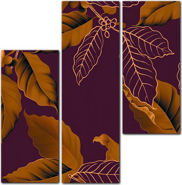 Листья на шоколадном фоне