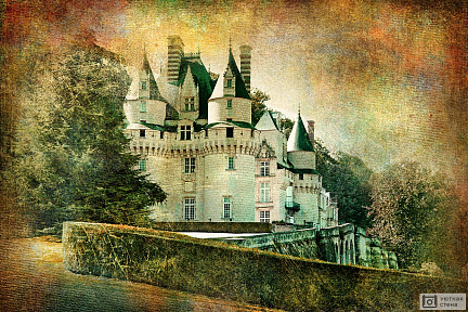 Фотообои Замок Usse - ретро стиле картина, Франция