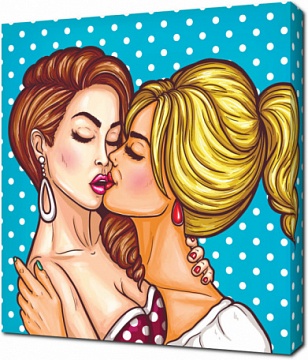 Изображение поп-арт двух девушек