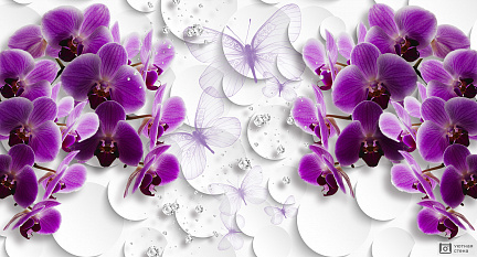 3D Орхидеи и прозрачные бабочки