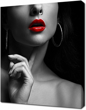 Портрет сексуальной женщины с красными губами