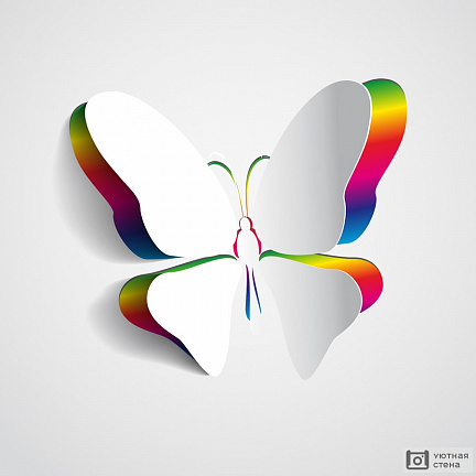 Радужная 3D бабочка