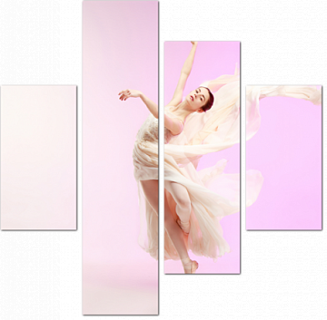 Балерина на розовом фоне