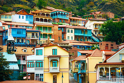 Фотообои Разноцветные дома города Тбилиси. Грузия