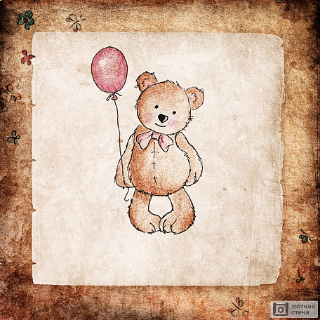 Мишка Тедди на открытке