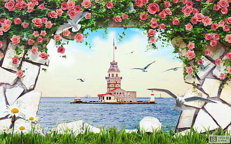3D Девичья башня в Стамбуле