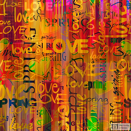 Разноцветный фон с надписью любовь