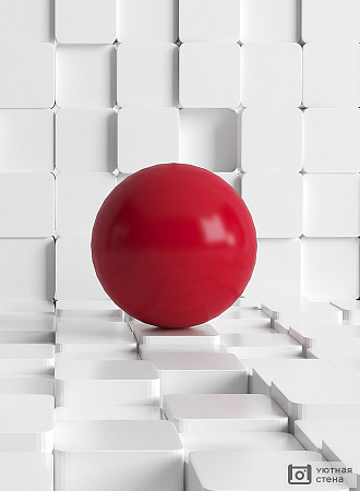 Красный 3D шар на белом фоне