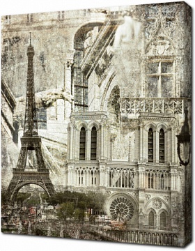 Архитектура Парижа в стиле гранж