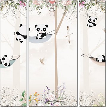 Панды в гамаках