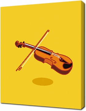 Скрипка на желтом фоне