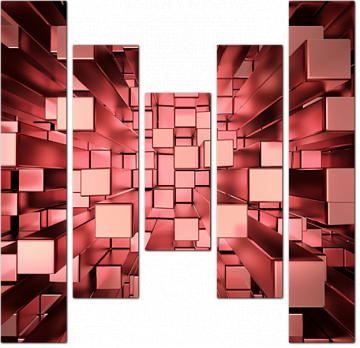 Красные 3D кубы