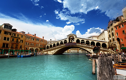 Вид на мост Риальто. Венеция. Италия