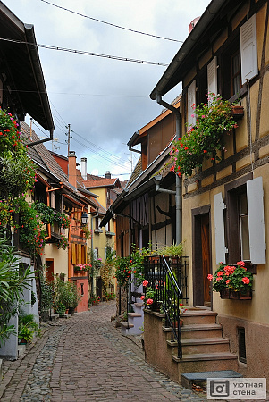 Красочные узкие улицы. Эльзас. Франция