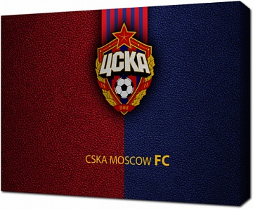 Логотип команды ЦСКА на кожаном фоне