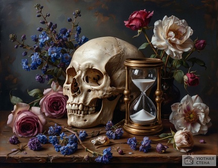 Натюрморт с черепом в стиле «vanitas»