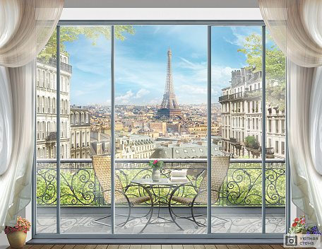 Замечательная терраса с видом на Париж