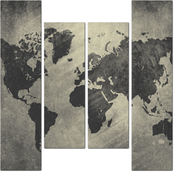 Минималистичная карта мира в винтажном стиле