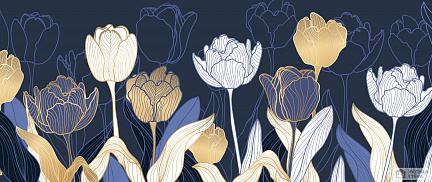 Экзотическая цветочная композиция с тюльпанами