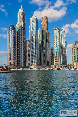 Фотообои Бухта с видом на небоскребы. Дубай