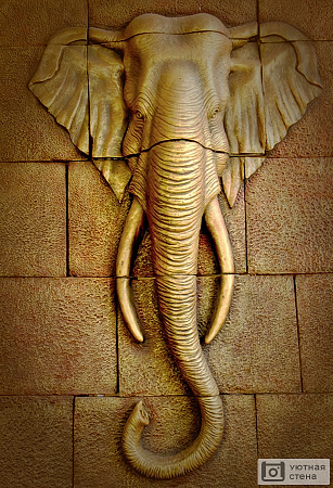 Каменная 3D кладка со слоном