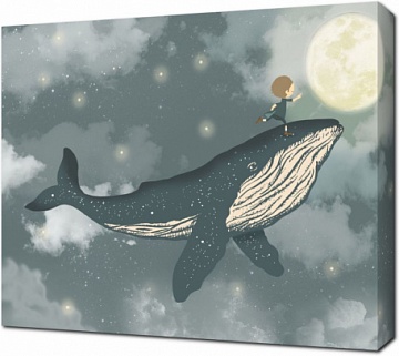 Летающий кит с мальчиком