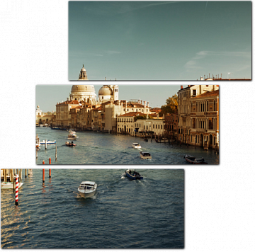 Катера на Гранд-канале в Венеции. Италия